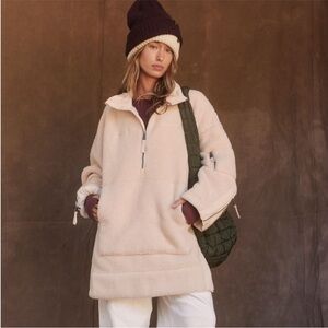 Free People Cream Teddy Jacket